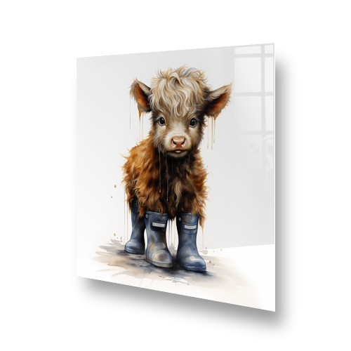 Sorley the Highland Calf Printed Splashback Side View