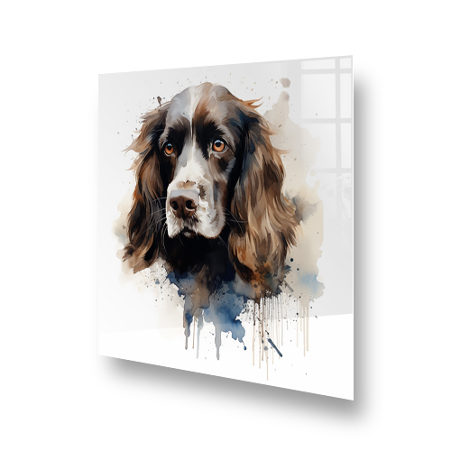 English Springer Spaniel watercolour art on kitchen splashback Side View