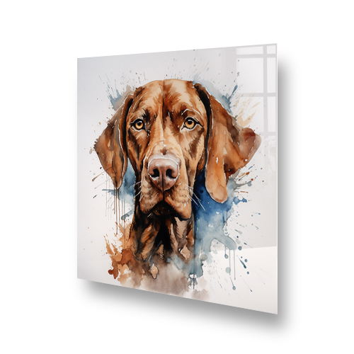 Vizsla Dog Printed Kitchen Splashback with Artistic Watercolour Design Side View