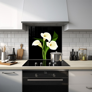 Artistic vector of a white Calla lily on a black background. thumbnail