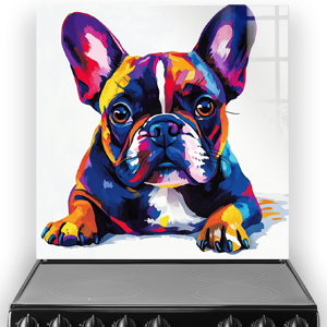 Colourful Cute Lying French Bulldog splashback art