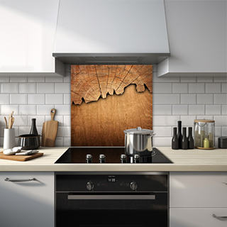Lyptus wood pattern texture glass splashback. thumbnail