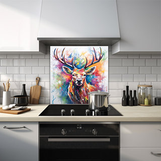Cute stag with a splash of milder toned colours on a printed glass kitchen splashback.




 thumbnail