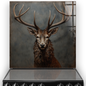 Victor the Stag in a regal stance printed glass splashback thumbnail