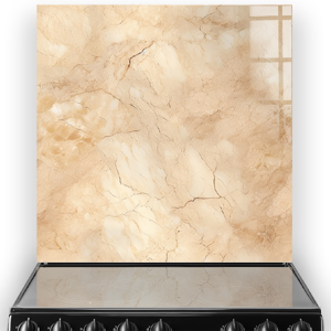 Crema Marfil marble with golden tones and cream veining for a kitchen splashback. thumbnail