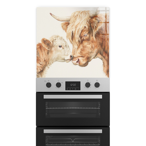 Beko 50 cm printed splashback with nuzzling cows design